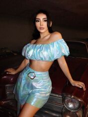 Акція на Костюм вечірній жіночий SHEIN GD-00217607 M Синій від Rozetka
