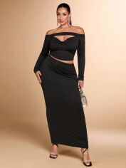 Акція на Костюм жіночий SHEIN GD-00217466 1XL Чорний від Rozetka