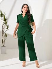 Акція на Костюм вечірній жіночий SHEIN GD-00219148 1XL Темно-зелений від Rozetka