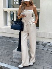 Акція на Костюм діловий жіночий SHEIN GD-00205363 L Кремовий від Rozetka