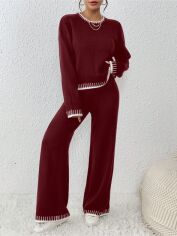 Акція на Костюм жіночий SHEIN GD-00194329 S Бордовий від Rozetka