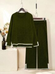 Акція на Костюм жіночий SHEIN GD-00209011 1XL Темно-зелений від Rozetka