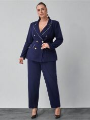 Акція на Костюм жіночий SHEIN GD-00227871 4XL Темно-синій від Rozetka