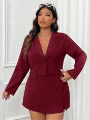 Акція на Костюм жіночий SHEIN GD-00213248 1XL Бордовий від Rozetka