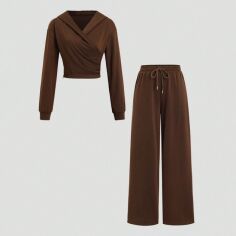 Акція на Костюм жіночий SHEIN GD-00203653 S Коричневий від Rozetka