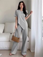 Акція на Костюм жіночий SHEIN GD-00220141 XS Світло-сірий від Rozetka
