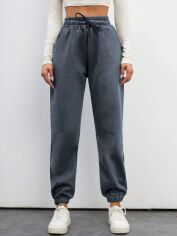 Акція на Спортивні штани жіночі SHEIN GD-00213695 M-Tall Темно-сірі від Rozetka