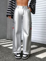 Акція на Джинси Карго жіночі SHEIN GD-00195369 XS-Petite Сріблясті від Rozetka
