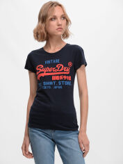 Акція на Футболка Superdry 9640.3 S Темно-синя від Rozetka