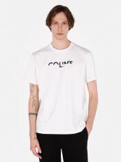 Акція на Футболка бавовняна довга чоловіча Colin's CL1074506OFW S Off White з принтом від Rozetka