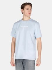 Акція на Футболка бавовняна довга чоловіча Colin's CL1074402LBL S Light Blue з принтом від Rozetka