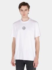 Акція на Футболка бавовняна довга чоловіча Colin's CL1074515WHT XL White з принтом від Rozetka