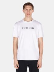 Акція на Футболка бавовняна довга чоловіча Colin's CL1074516WHT L White з принтом від Rozetka