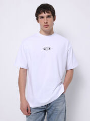 Акція на Футболка бавовняна довга чоловіча Colin's CL1077253OFW XL Off White з принтом від Rozetka
