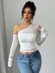 Акція на Топ жіночий SHEIN GD-00217329 XL Білий від Rozetka