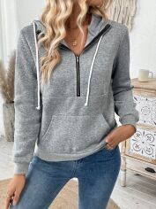 Акція на Худі жіноче SHEIN GD-00208109 XL Сіре від Rozetka