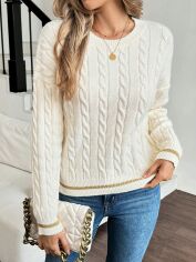 Акція на Джемпер жіночий SHEIN GD-00214651 S Кремовий від Rozetka