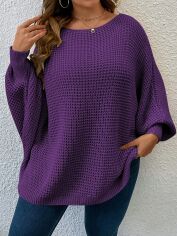 Акція на Джемпер жіночий SHEIN GD-00194773 0XL Пурпуровий від Rozetka