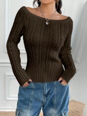Акція на Джемпер жіночий SHEIN GD-00212333 XL Коричневий від Rozetka