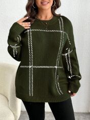 Акція на Джемпер жіночий SHEIN GD-00194843 3XL Зелений від Rozetka