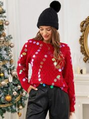 Акція на Джемпер жіночий SHEIN GD-00194439 S Червоний від Rozetka