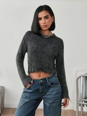 Акція на Джемпер жіночий SHEIN GD-00195772 One Size Темно-сірий від Rozetka