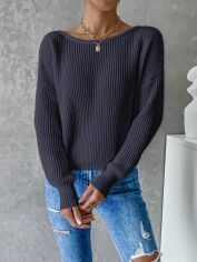 Акція на Джемпер жіночий SHEIN GD-00202818 XS Темно-синій від Rozetka