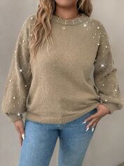 Акція на Джемпер жіночий SHEIN GD-00203473 2XL Бежевий від Rozetka