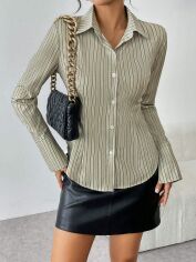 Акція на Сорочка жіноча SHEIN GD-00183389 S Зелена від Rozetka