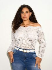 Акція на Блуза жіноча SHEIN GD-00222424 3XL Біла від Rozetka