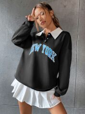Акція на Світшот жіночий SHEIN GD-00208457 S Чорний від Rozetka