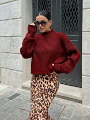Акція на Светр жіночий SHEIN GD-00194240 One Size Бордовий від Rozetka