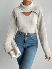 Акція на Светр жіночий SHEIN GD-00194725 One Size Бежевий від Rozetka