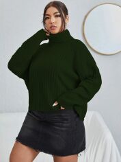 Акція на Светр жіночий SHEIN GD-00194028 3XL Темно-зелений від Rozetka