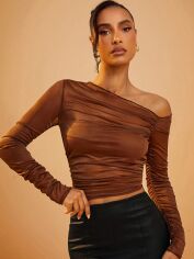 Акція на Топ жіночий SHEIN GD-00204683 S Коричневий від Rozetka
