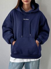 Акція на Худі жіноче SHEIN GD-00202480 L Темно-синє від Rozetka