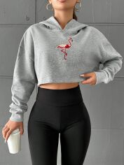 Акція на Худі жіноче SHEIN GD-00220075 XL Сіре від Rozetka
