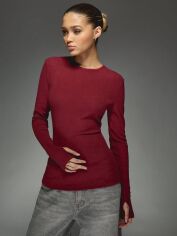 Акція на Лонгслів жіночий SHEIN GD-00220504 L Бордовий від Rozetka