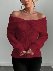Акція на Джемпер жіночий SHEIN GD-00206489 L Бордовий від Rozetka