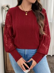 Акція на Джемпер жіночий SHEIN GD-00225964 0XL Червоний від Rozetka