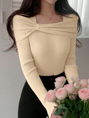 Акція на Джемпер жіночий SHEIN GD-00214939 S Кремовий від Rozetka