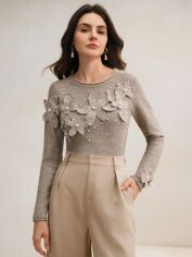 Акція на Джемпер жіночий SHEIN GD-00218524 XL Сірий від Rozetka