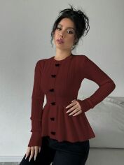 Акція на Джемпер жіночий SHEIN GD-00212496 S Бордовий від Rozetka