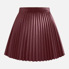 Акція на Спідниця зі штучної шкіри жіноча SHEIN GD-00208630 0XL Бордова від Rozetka