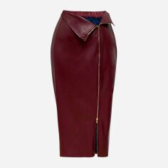 Акція на Спідниця зі штучної шкіри жіноча SHEIN GD-00206986 1XL Бордова від Rozetka