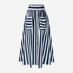 Акція на Спідниця жіноча SHEIN GD-00216710 0XL Біло-синя від Rozetka