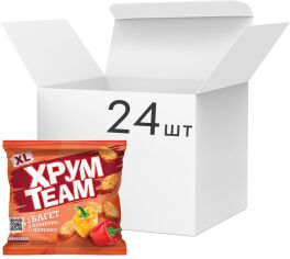 Акція на Упаковка сухариків ХрумTeam Багет зі смаком Чотири сири 55 г x 24 шт (1.32 кг) від Rozetka