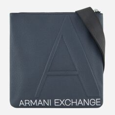 Акція на Сумка планшет через плече чоловіча зі штучної шкіри Armani Exchange 9527224F87400035 Синя від Rozetka