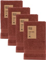 Акція на Набір 4 махрові рушники Ardesto SuperSoft 30х50 см Теракота (ART2230RT *4) від Rozetka