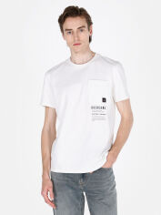 Акція на Футболка бавовняна довга чоловіча Colin's CL1073314OFW 2XL Off White з принтом від Rozetka